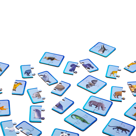 Drewniana Łamigłówka Dzikie Zwierzęta Łączenie Połówek Zestaw Puzzle Puz-44657