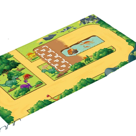 Zestaw Parking Trzypoziomowy Samochody Mata Dinozaury Winda Rampa Autka