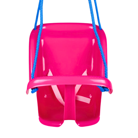 HUŚTAWKA DLA DZIECI PLASTIKOWA NA SZNURKACH PASEK ZABEZPIECZAJĄCY