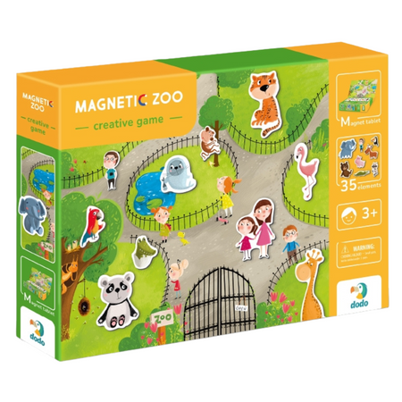 GRA MAGNETYCZNA "ZOO" MEGA ZESTAW Z TABLICĄ MAGNETYCZNĄ 35 MAGNESÓW 200207  