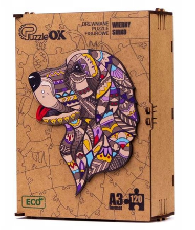 PUZZLE DREWNIANE UKŁADANKA PIESEK WIERNY SIRKO  PuA3-03519