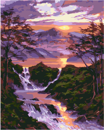 QB900-021 Set for painting by numbers "Waterfall a