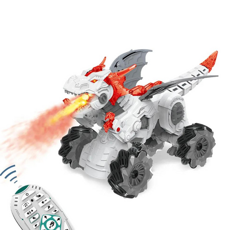 DINOZAUR SMOK ZDALNIE STEROWANY ŚWIATŁO DŻWIĘK RYCZY JEŻDZI PARA DYM DUŻY