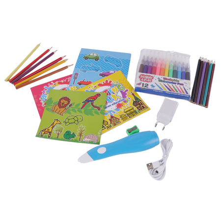 Aerograf Elektryczny Długopis Marker Zestaw Artystyczny W Walizce Flamastry