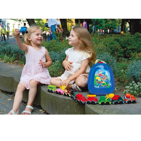 Zestaw Samochodów Autka Plecak 9253