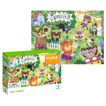 Puzzle "Kocie Wakacje" 30 Elementów Układanka Kolorowa Zestaw Kotki 300417