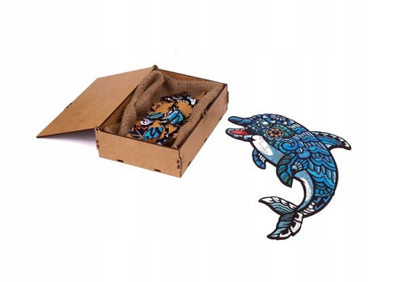 PUZZLE DREWNIANE UKŁADANKA DELFIN MORSKI RYBA RYBK  PuA4-00702