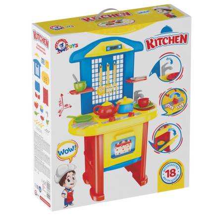 Stolik Kuchenny Z Akcesoriami Kuchnia Zabawkowa Piekarnik Zlew Półki