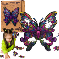PUZZLE DREWNIANE UKŁADANKA MOTYL KOLOROWY WZORY  PuA3-01235