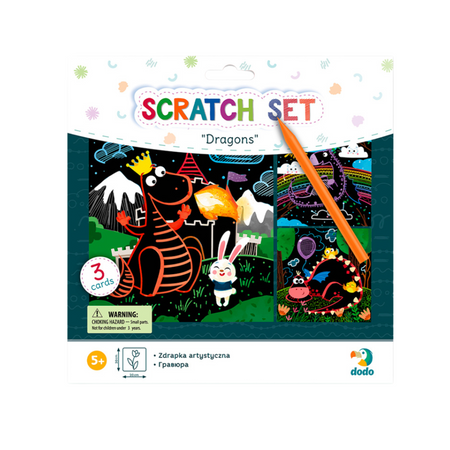 Zdrapka Artystyczna "Smoki" Wydrapywanka Metoda Scratch Dla Dzieci Obrazki 300215