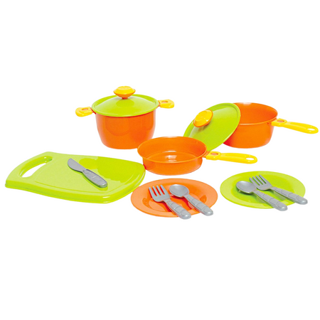 ZESTAW KUCHENNY ZABAWKOWE NACZYNIA AKCESORIA DO KUCHNI DESKA DO KROJENIA
