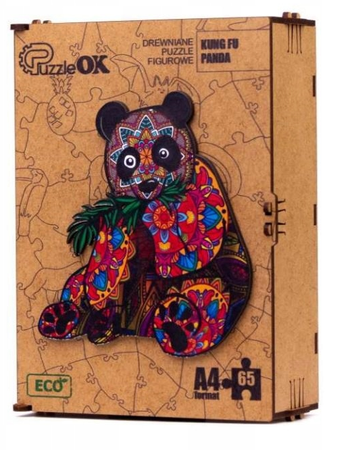 PUZZLE DREWNIANE UKŁADANKA KUNG FU PANDA MIŚ KOLOR  PuA4-01209
