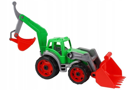 DUZY TRAKTOR CIĄGNIK Z ELEMENTAMI KOPARKI KOPARKA 3671