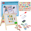 DREWNIANA TABLICA MAGNETYCZNA CYFERKI LITERKI LICZYDŁO ZESTAW GĄBKA MARKER