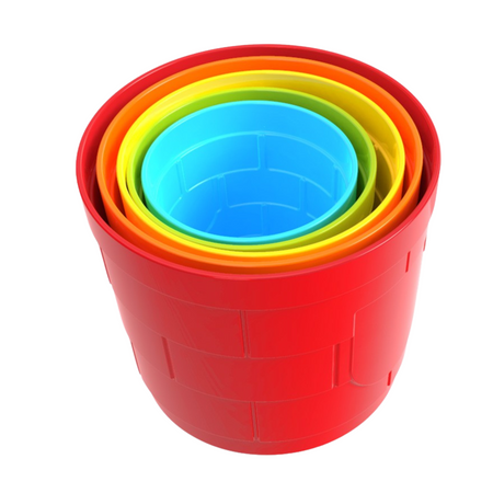 ZESTAW PIRAMIDA WIEŻA KOLORY TĘCZY FORMY DO PIASKU RÓŻNE WIELKOŚCI 5378