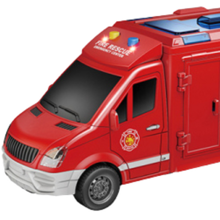 Straż Pożarna Ambulans Wóz Strażacki Otwierane Drzwi Światła I Dźwięki 1:16