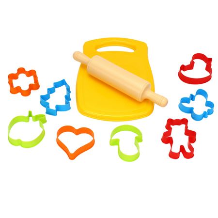 ZESTAW DO PIECZENIA CIASTECZEK FOREMKI RÓŻNE KSZTAŁTY DESKA WAŁEK 5033