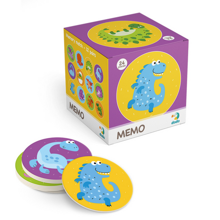 GRA PAMIĘCIOWA DINOZAURY MINI MEMO 24 ELEMENTY ZESTAW DLA NAJMŁODSZYCH