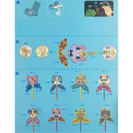 Zestaw Artystyc DIY Bukiet Kotki Rysowanie Scratch Wydrapywanka Zdrapywanka