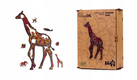 PUZZLE DREWNIANE UKŁADANKA ŻYRAFA CĘTKOWANA  PuA3-00732