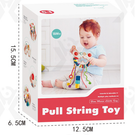 Zabawka Sensoryczna Gryzak Montessori Edukacyjna Grzechotka dla Dzieci 6w1