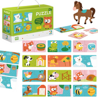 Puzzle Połówki "Gdzie Żyją Zwierzęta" 12 Układanek Dopasowywanie Elementów 300117