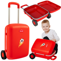 Walizka Dziecięca Czerwona Solidne Wytrzymałe 2 Kółka Wygodna Rączka Lekka 01520/01