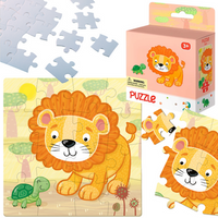 Puzzle "Lew" 16 Elementów Układanka Edukacyjna Dla Dzieci Zestaw Zwierzatka 300165