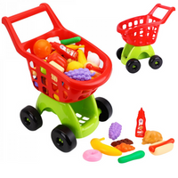 WÓZEK SKLEPOWY DLA DZIECI Z AKCESORIAMI PRODUKTY SPOŻYWCZE ZABAWA TECHNOK 8713