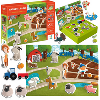GRA MAGNETYCZNA "FARMA" MEGA ZESTAW TABLICA MAGNETYCZNA 44 ELEMENTY MAGNESY 200260   