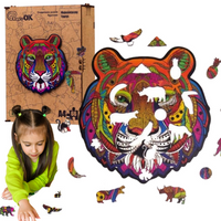 PUZZLE DREWNIANE UKŁADANKA MAJESTATYCZNY TYGRYS  PuA4-01721