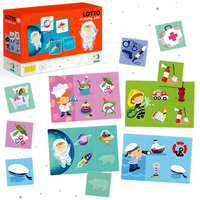 GRA NAUKA ZAWODÓW EDUKACYJNA I ZABAWNA DLA DZIECI ZESTAW KART I ŻETONÓW