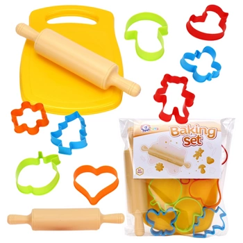 ZESTAW DO PIECZENIA CIASTECZEK FOREMKI RÓŻNE KSZTAŁTY DESKA WAŁEK 5033