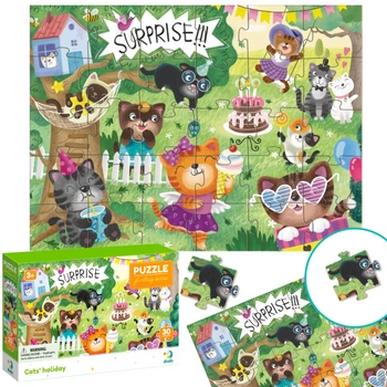 Puzzle "Kocie Wakacje" 30 Elementów Układanka Kolorowa Zestaw Kotki 300417