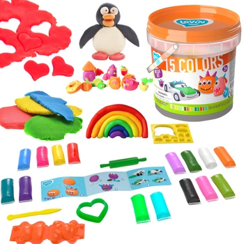 Zestaw Do Modelowania Ciastolina Plastelina Masa Plastyczna 15 Kolorów 70146