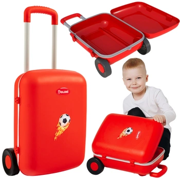 Walizka Dziecięca Czerwona Solidne Wytrzymałe 2 Kółka Wygodna Rączka Lekka 01520/01