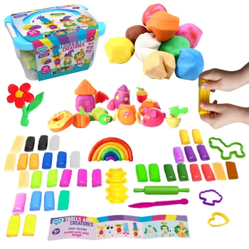Zestaw Kreatywny Trolle Stwory Plastelina Ciastolina Do Modelowania Foremki 41220