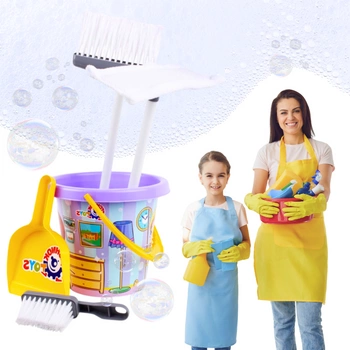 ZESTAW DO SPRZĄTANIA WIADERKO MIOTŁA MOP ZMIOTKA SZUFELKA DLA DZIECI 5835