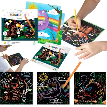Zdrapka Artystyczna "Smoki" Wydrapywanka Metoda Scratch Dla Dzieci Obrazki 300215