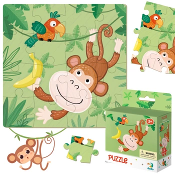 Puzzle "Małpka" 16 Elementów Układanka Edukacyjna Dla Dzieci Zestaw Małpa 300164