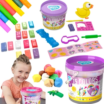 Zestaw Ciastolina Plastelina Masa Plastyczna Do Modelowania 15 Kolorów 70145