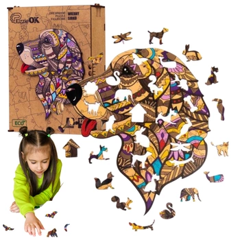 PUZZLE DREWNIANE UKŁADANKA PIESEK WIERNY SIRKO  PuA3-03519
